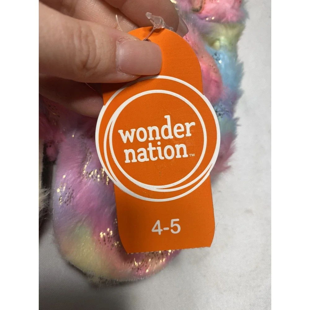 wonder nation‎ girls colorful sandal slippers hard outside sole size 4-5